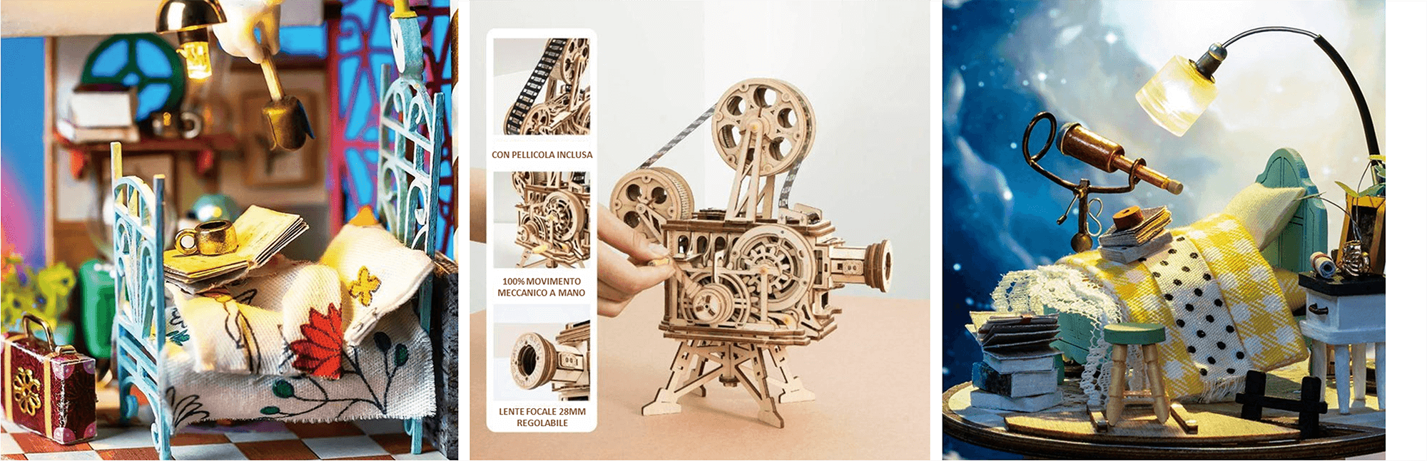 ROBOTIME Puzzle 3D In Legno Kit Modello Tempo di Costruzione 4 ore, Taglio  Laser